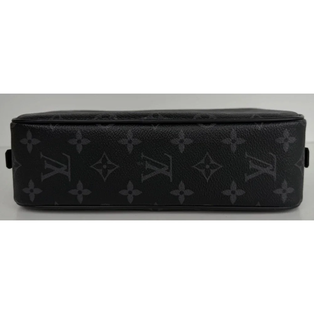 Louis Vuitton Monogram Eclipse Toilet GM Pouch Bag in Black Coated Canvas NFC S